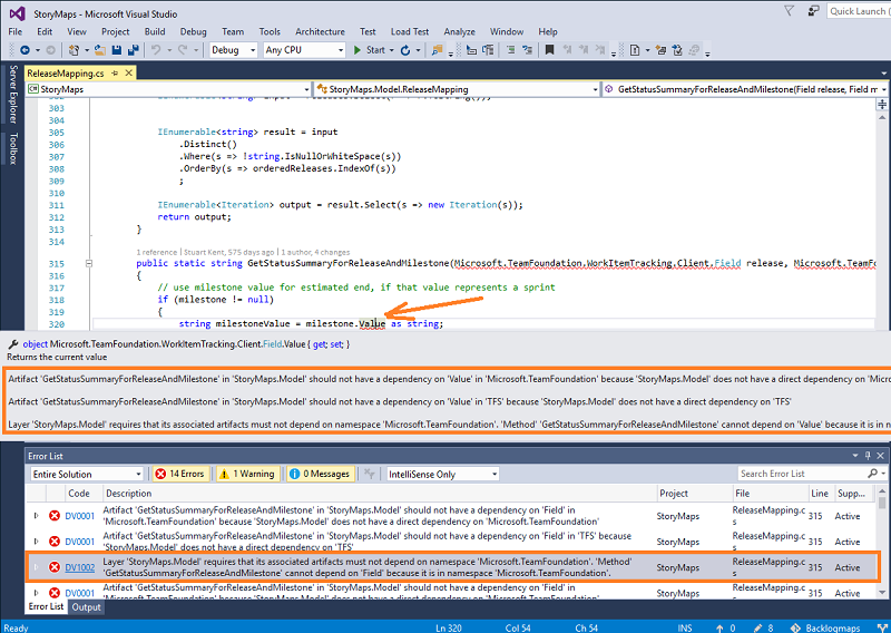 Live Architecture Dependency validation