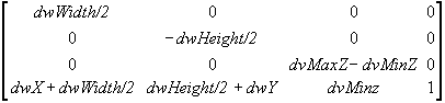 equation of the matrix that is applied to each vertex