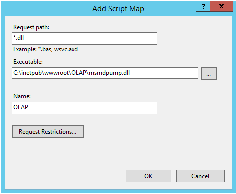 Screenshot of Add Script Map dialog box