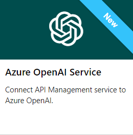 Screenshot of Azure OpenAI API tile in the portal.