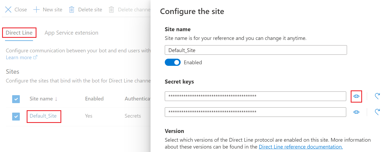 Show Direct Line keys