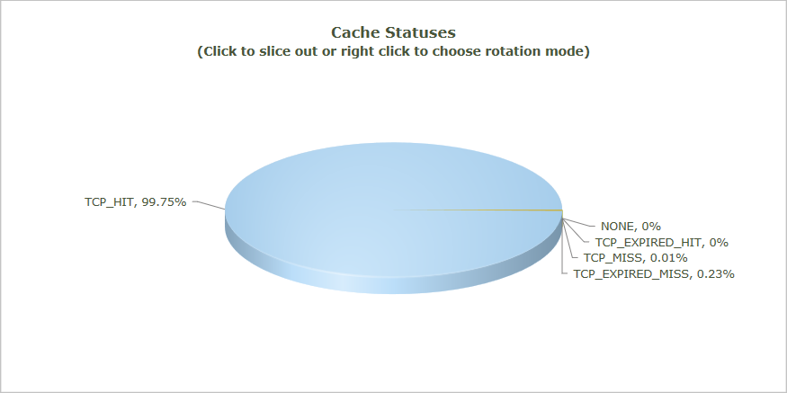 Cache statuses report