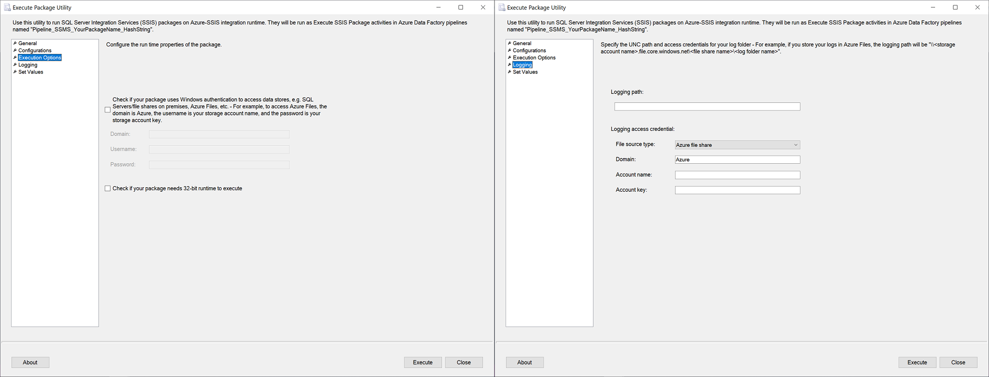 Execute Package Utility pages 3 & 4