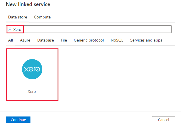 Select the Xero connector.