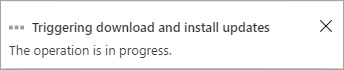Notification displaying updates download in progress