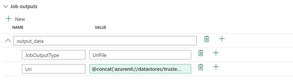 A screenshot showing how to configure outputs in the endpoint