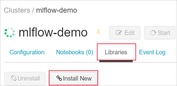 Screenshot showing mlflow with azure databricks.