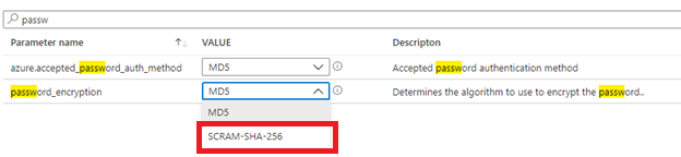 Screenshot of Enable SCRAM password encryption.