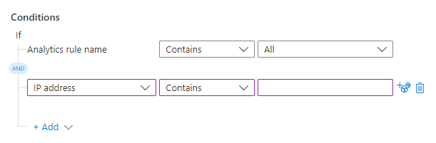 Screenshot of defining a condition to add to an automation rule.