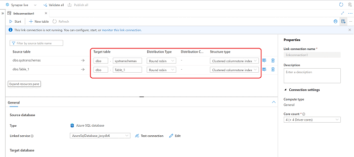 Screenshot that shows where to edit the Azure Synapse Link connection from Synapse Studio.