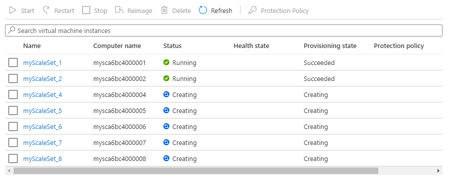 View a list of scale set VM instances