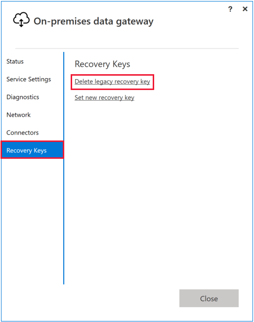 Delete legacy recovery key.