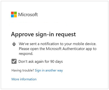 Screenshot of an example prompt to approve a sign-in request