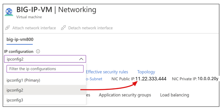 Scrrenshot of NIC public IP.