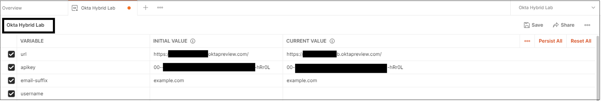 Screenshot of Initial Value and Current Value fields on Overview.