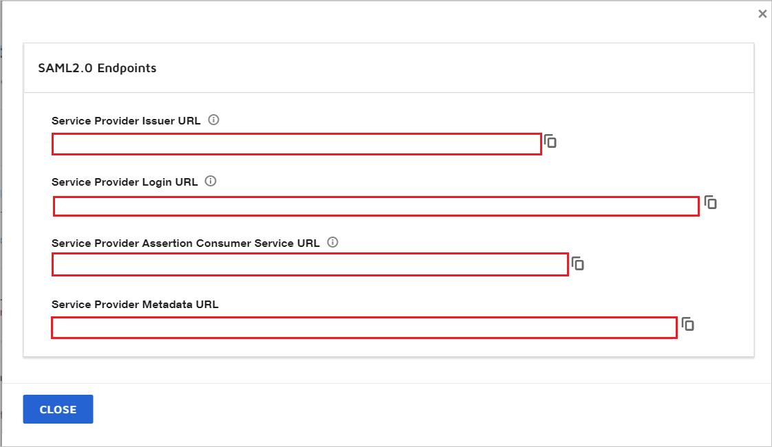 Screenshot of View SAML 2.0 Endpoints.