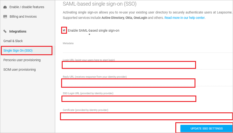 Leapsome saml