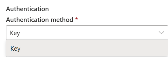 Screenshot showing that authentication method of Azure Cosmos DB for NoSQL.