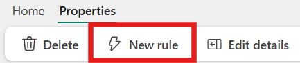 Screenshot of creating a new rule.