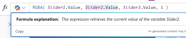 Screenshot of Copilot's explanation of a formula.