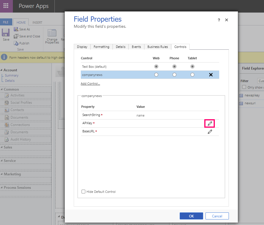 Configure apikey binding.