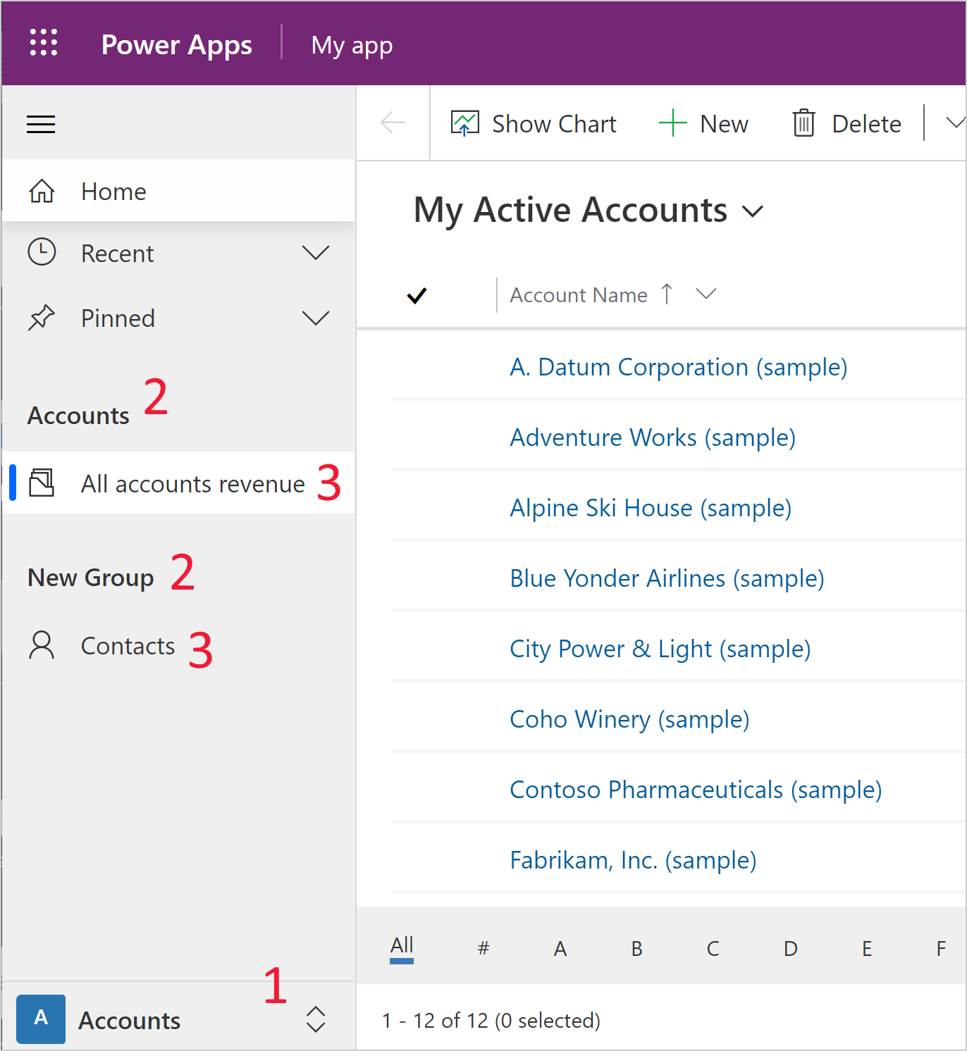 Default model-driven app site map