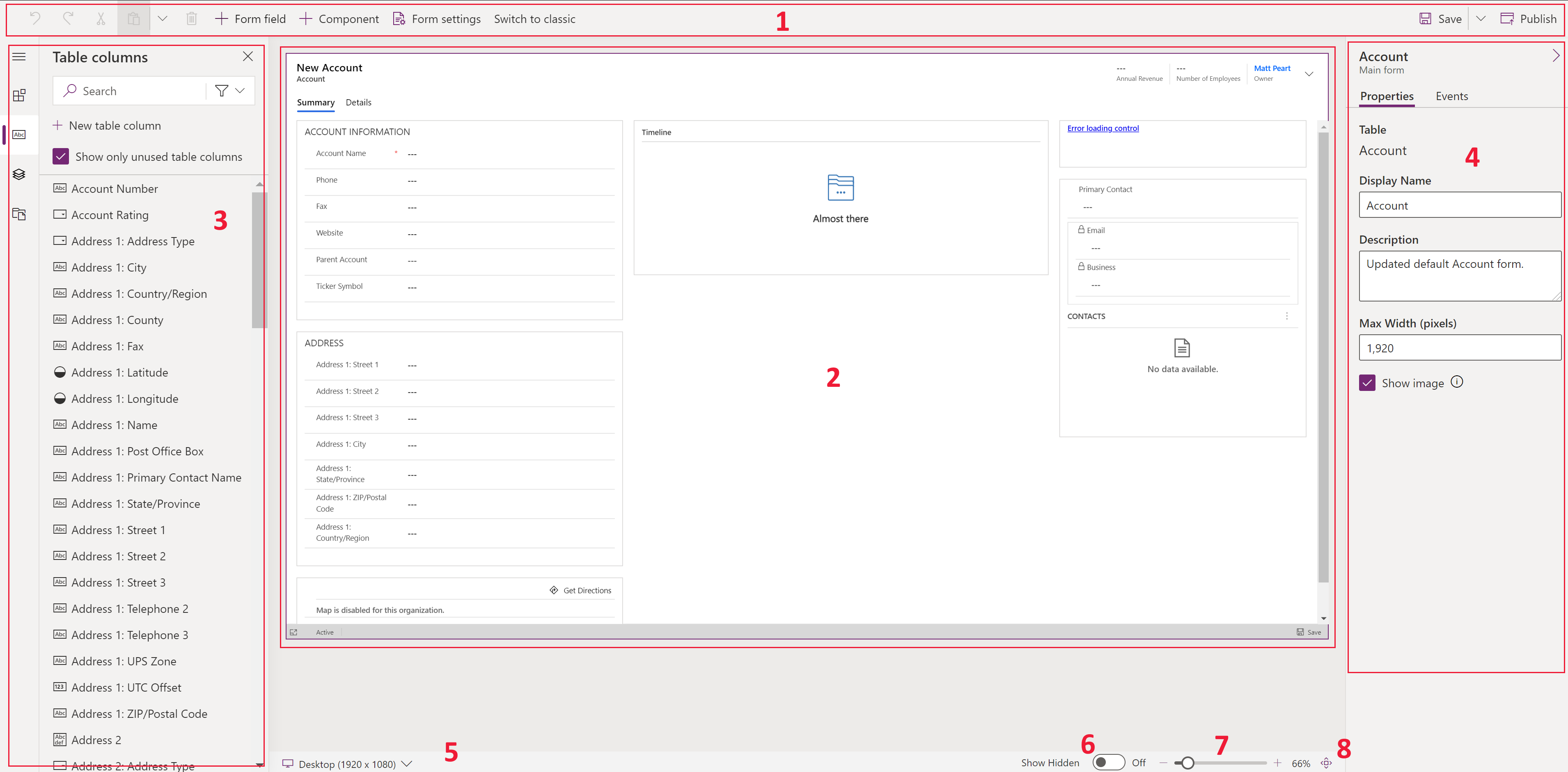 Form designer layout.