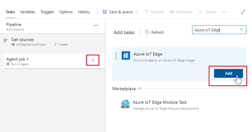 Add Azure IoT Edge task.