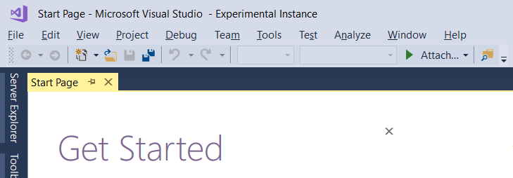 experimental instance title bar