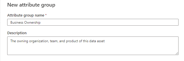 Screenshot that shows how to create an attribute group.