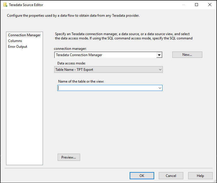 Teradata Source Editor