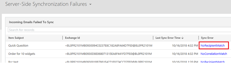 Server-side sync failures dashboard.