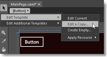 Edit Template menu