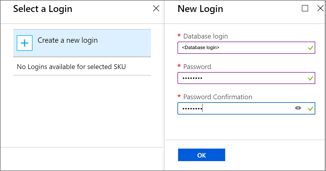 Create a new database login in Azure Stack Hub user portal