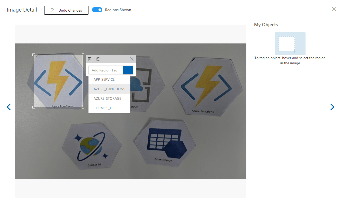 Logo tagging on the Custom Vision website