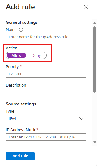 Screenshot of the 'Add Access Restriction' pane.