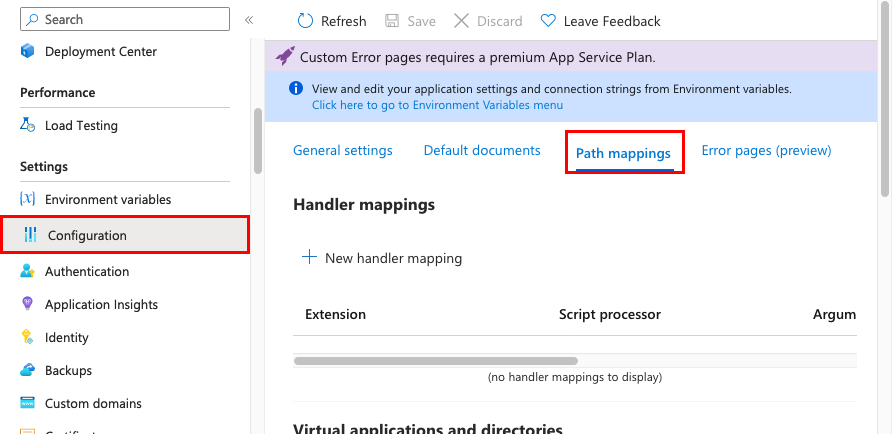 Screenshot that shows selections for displaying path mappings.