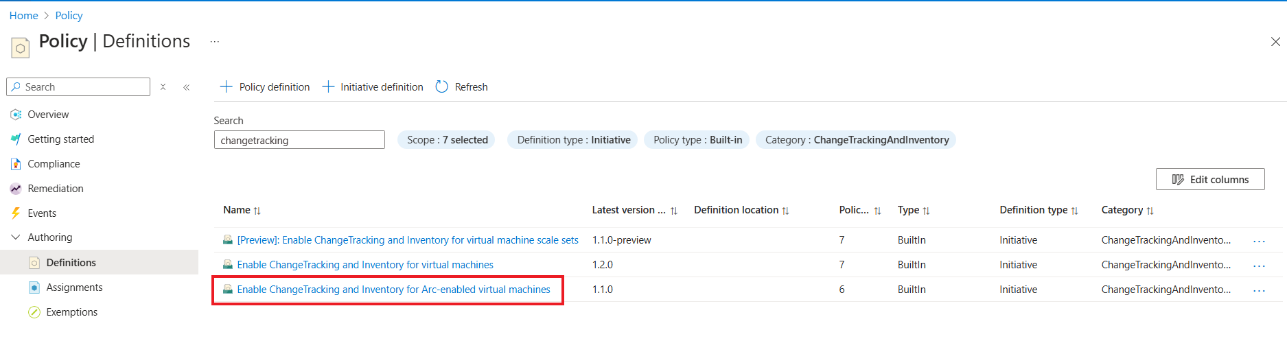 Screenshot showing the selection of Arc-enabled virtual machines.