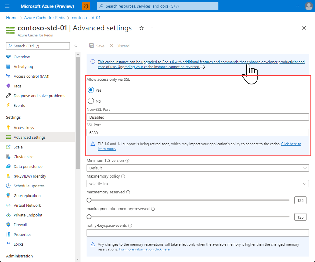 Azure Cache for Redis Access Ports