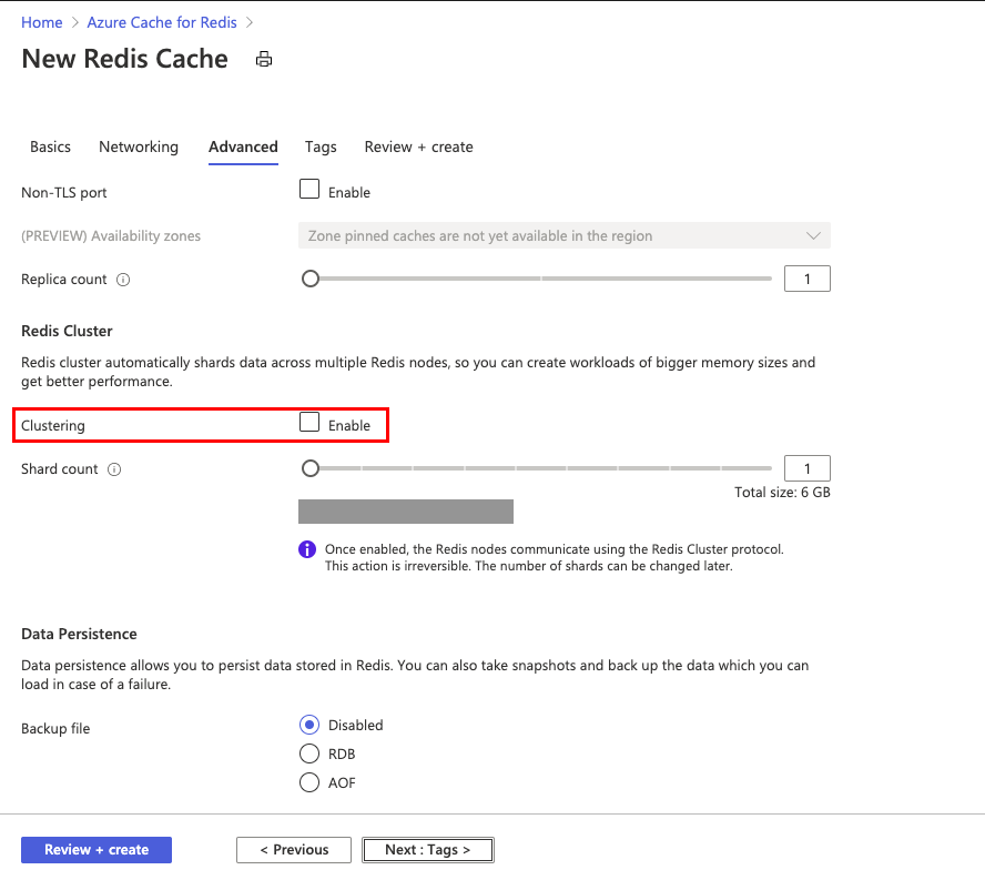 Screenshot showing the clustering toggle.