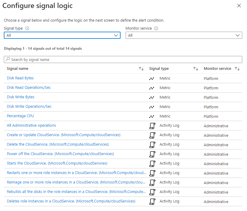 Image shows configuring signal logic.