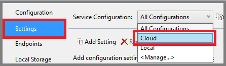 Cloud configuration