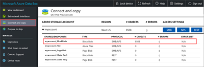 No errors on "Connect and copy" page