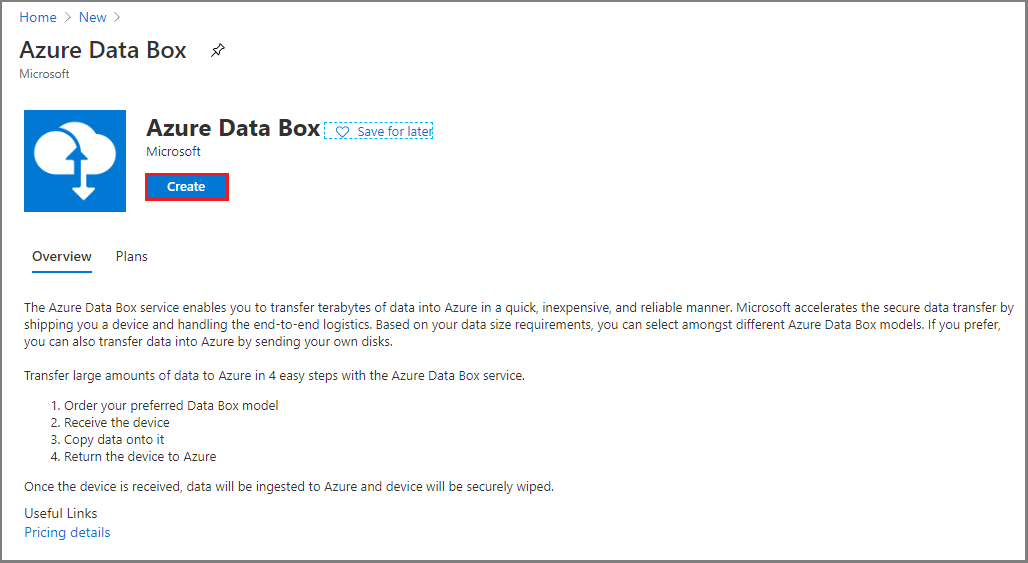 Create an Azure Data Box resource