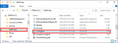 Screenshot showing the location of the replacement configuration file.