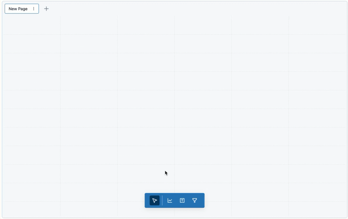 A visualization moves from the canvas control panel to the canvas grid