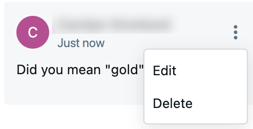 Edit comment control.