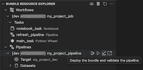 Deploy the bundle and validate the pipeline