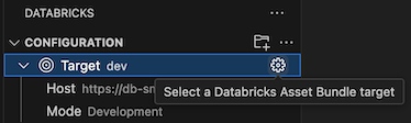 Select a Databricks Asset Bundle target
