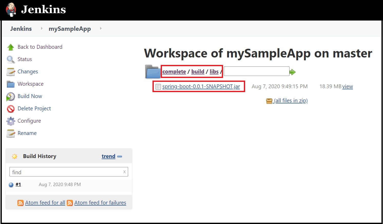 The target library verifies the build succeeded.